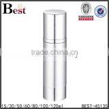 China Luxury High Quality Hot Products Personal Care Cosmetic Silver Airless Lotion Bottle With Pump Factory Price thumbnail-1