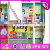 2017 Best Gift Set Luxurious Wooden Kids Doll House With Furniture W06A246 thumbnail-4