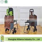 3 Wheels Stair Climber Foldable Shopping Trolley Bag With Seat thumbnail-3