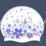2014 Fashion Colors Printed Silicone Swimming Caps, Promotion Swim Cap, Kids Swim Cap thumbnail-2