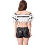 Domin Fashion Latest Design Women Leather Shorts thumbnail-5