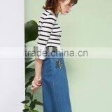 Summer High Waist Half Skirt Female Cowboy Printed Fashion Casual Women Skirt thumbnail-2