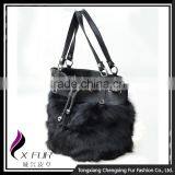 CX-H-10B High Quality Fashion Leather Handbags Women Real Fox Fur Ladies Hand Bag thumbnail-4