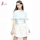 Summer New Design Plain Color Short Sleeve Polo Shirts for Women / Women Blouse thumbnail-1