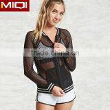 2017 New Design Women Fashion Jacket With Mesh Design Yoga Jacket for Gym Wear Sports Jacket thumbnail-1