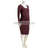 OEM Cheap Long Sleeve Bodycon Maternity Dress Western Maternity Dresses thumbnail-3