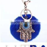 Evil Eye Faux Fur Pom Pom Keychain Bag Charms Fake Fur Glasses Bag Charms Car Hangers Imitation Fur Ball Keychain Gifts thumbnail-6