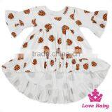 New FAUX SUEDE Short Front Long Back Baby Fancy Outfits Garments Solid Color Printed Ruffle Boutique Dress Children Frock Model thumbnail-6