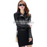 Latest Spring and Autumn European and American Stylish With Zipper Design Elegant Slim Women Leather Jacket thumbnail-2