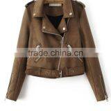 Runwaylover EY1066C 2016 New Fashion Short Women Suede Fabric Basic Jacket thumbnail-5