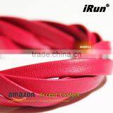 Premium Flat Genuine Royal Blue Goatskin Sheepskin Leather Shoelaces W/Gold Tips for Air Shoes - Provide Amazon Label Service thumbnail-2