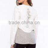 Latest Contrast Front Lapels Pointed Hem Blazer Sexy Women Blazer 2015 thumbnail-5