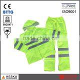 PVC EN20471 High Visibility Man Safety Reflective Safety Rain Wet Weather Suit thumbnail-1