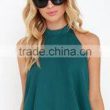 New Summer High Quality Sleeveless Plain Style Fashion Blouses From Garment Factories in China thumbnail-2