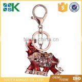 Girls Bag Ornaments Pendant Small Gifts Custom Hotsale Dripping Oil Diamond Elephant Car Key Chain thumbnail-1