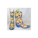 Fashionable Wrinkle Rubber Rain Boot , Waterproof Removable Insole Boot thumbnail-1