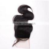 7A Closure Brazilian Body Wave Lace Closure Bleached Knots,4X4 Closure With Baby Hair Free Part Middle Part 3 Way thumbnail-2