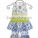 Baby Girls 4th of July Style Ruffle Chevron Stripes Clothes Outfits Casual Kids Spring Clothing Sets