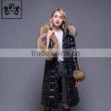 High Quality Design Fashion Pattern Goose Down Jacket Women With Big Fur Collar and Cuff thumbnail-2