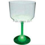 Light up Led Margarita Glass ( 18oz,green Stem,green LED,on/off Switch ,three Flash Modes, CE,RoHS Approval)