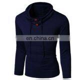 Hot Selling T-Shirt Men Button Front Long Sleeve Round-neck Solid Casual Slim Tops thumbnail-3