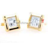 Luxury Quality Best Price Functional Mechanical Classic Lock Watch Movement Cufflinks Fashion Jewelry Luxury Stock Gold Square