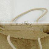 Cotton Handle Grocery Tote Waterproof Jute Bag With Zipper thumbnail-6