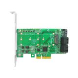 Linkreal SATA Expansion Card PCIe 3.0 x4 Gen 3 to Internal One M.2 B-Key & Quad SATA 6Gb/s Host Bus Adapter