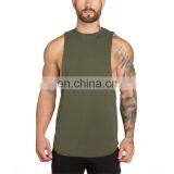 Custom Print Embroidery Men 100% Cotton Fitness Custom Print Plain Gym Tank Top thumbnail-5