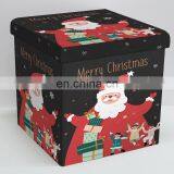 Modern Folding Square PVC Storage Christmas Season Ottoman Bedroom Furniture Stool Foldable thumbnail-1