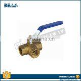 BWVA T Type L Type NPT Brass 3 Way Ball Valve thumbnail-2