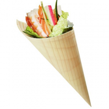 Disposable Food Grade Diameter 55mm Wood Pine Cones for Take-out Food Snack thumbnail-1