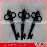 Matt Black Key-shaped Metal Brooch for Men thumbnail-2