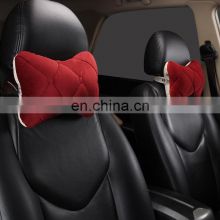 Brand New 2pcs Car Neck Pillows Both Side Silk Cotton Single Headrest Cushion Fit For Most Car Filled Fiber Car Head Rest Pillow