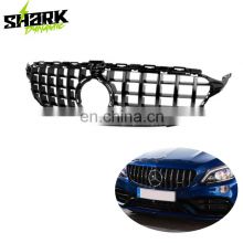 FACELIFT ABS Gloss Black GT Panamericana Chrome Grille GTR Front Car Grill For Mercedes Benz W205 C63
