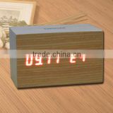 LED Wooden Table Clock with Touch Function for Snooze