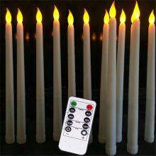 Factory Direct: 6 Inch Plastic Flameless Taper Candles With Timer & Remote. Realistic Flickering, Bulk for Christmas/Wedding/Outdoor Decor thumbnail-5
