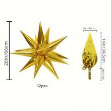 Large Size 3D Exploding Star Balloons - Foil for Weddings & Birthday Party Decor thumbnail-2