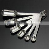 18/8 Stainless Steel 6pcs 0.63-15ml Narrow Tea Coffee Spice Measuring Spoons Set