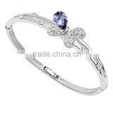 Fashion Beautiful Silver Butterfly Shaped CZ Diamond Bracelet thumbnail-1