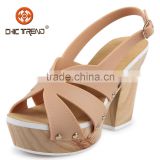 2015 new arrival high heels lady sandals roman sandals wood heels hot wholesales jelly shoes melissa shoes