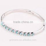 Fashion Colorful Crystal Bangles Silver Gold Plated Bracelet for Women Wedding Jewelry thumbnail-4