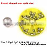 Round shaped lead split shot fishing accessory