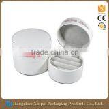 Round White pu Leather Jewelry Ring Box