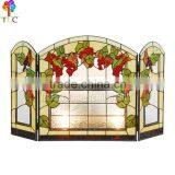 F-7 Grape Stained Glass Panel Tiffany Windows Flower Design Mosaic Wholesale China Tiffany Fireplace