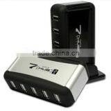 7 Port High-Speed USB 2.0 Hub Powered + AC Adapter Free for Laptop PC thumbnail-3