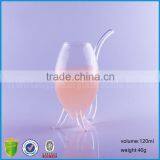 120ml Drinking Glass Wine Cup With Straw thumbnail-3