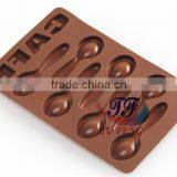 7 Holes Food Grade Silicone 3d Cafe Chocolate Spoon Mould thumbnail-2