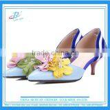 Korean Style Women Flower Mid Heel Shoes Soft Leather Dressing Shoes for Women Grace Women Dating Shoes thumbnail-1