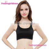 Black gym wear fabric strappy sports bra for women                        
                                                                                Supplier's Choice